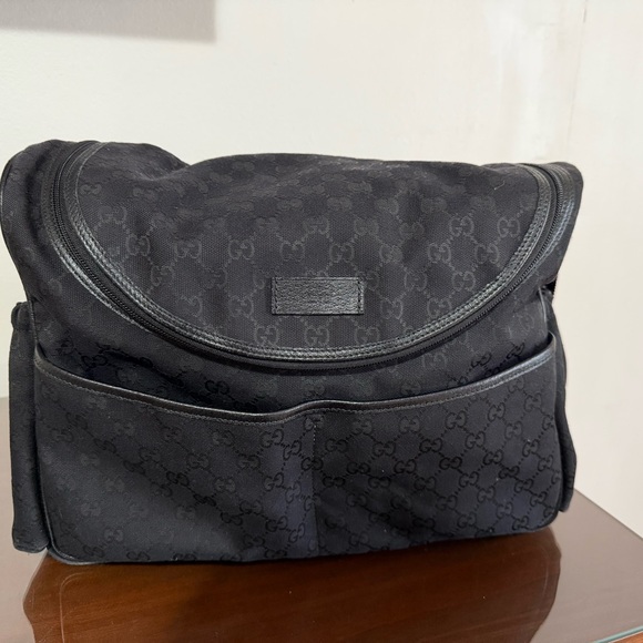 Gucci Handbags - Gucci GG Black Monogram Diaper Bag with Shoulder Strap